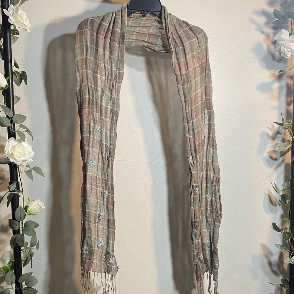 GAP Earthy Toned Plaid Scarf